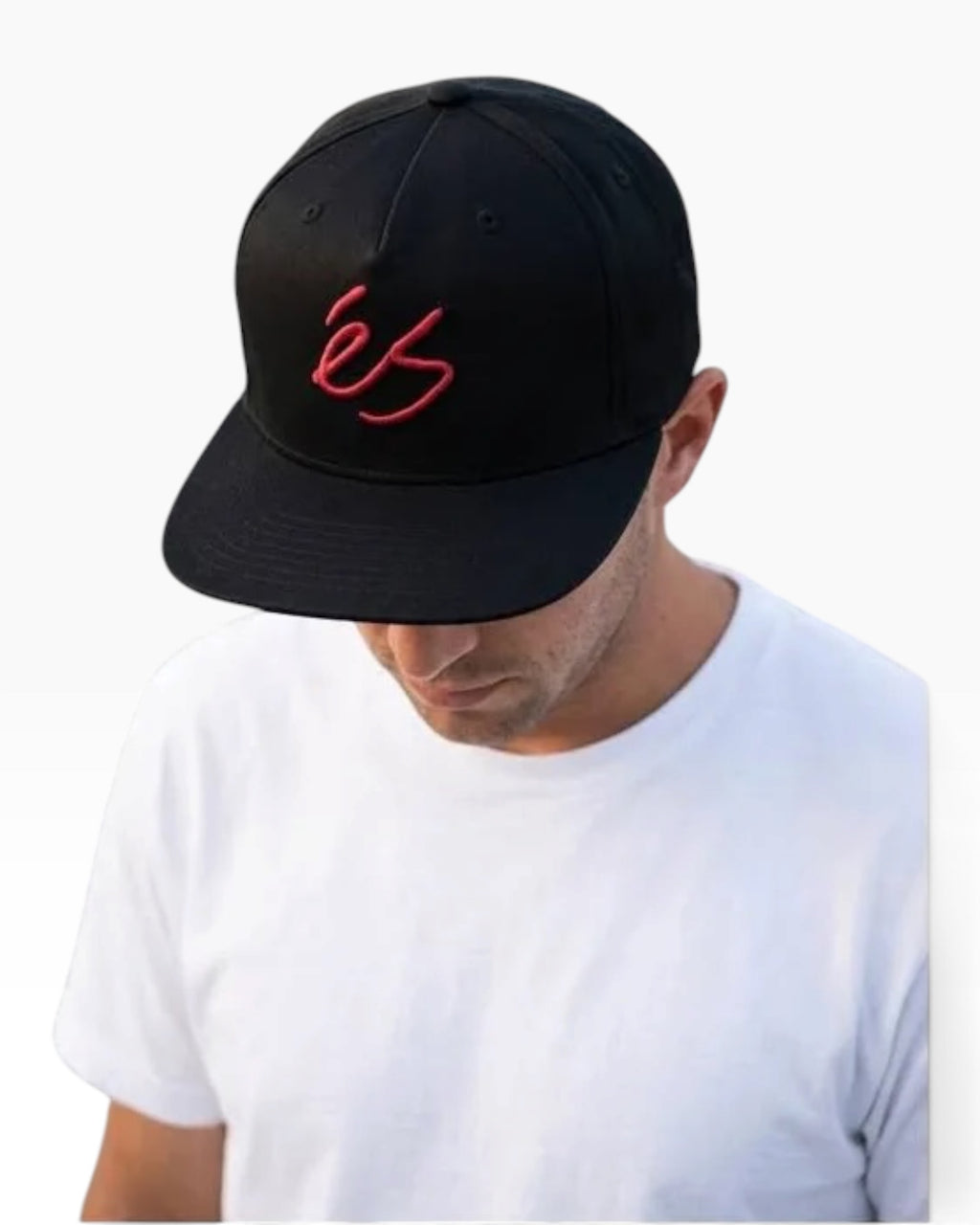 éS Script Snapback Embroidered - Black Red