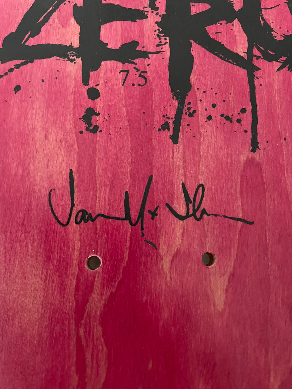 ZERO Skateboards Jamie Thomas Hand Screened/Signed Deck 7.5”