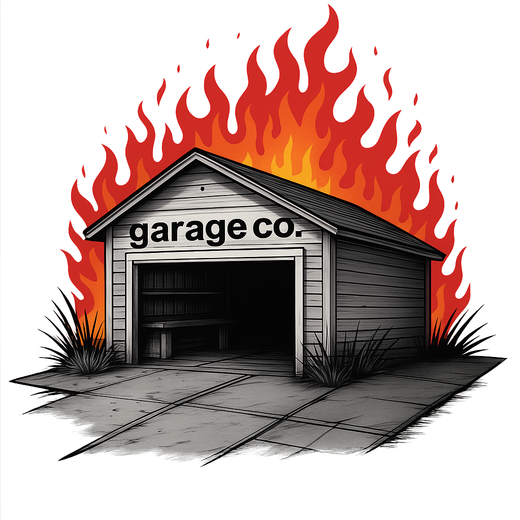 garage co. og logo die cut sticker