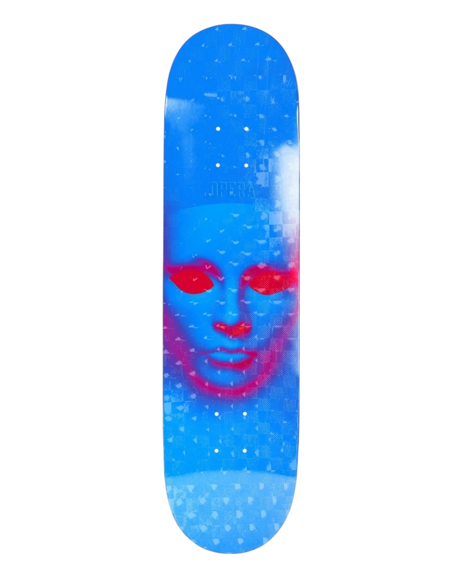 Opera Face Ex7 Skateboard Deck - Blue Holographic 8.25"