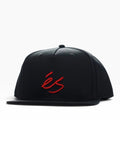 éS Script Snapback Embroidered - Black Red