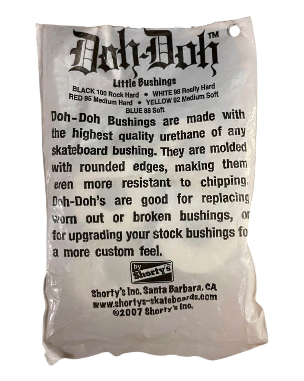 Shorty’s Doh-Doh’s - Bushings “Really Hard” White 98A