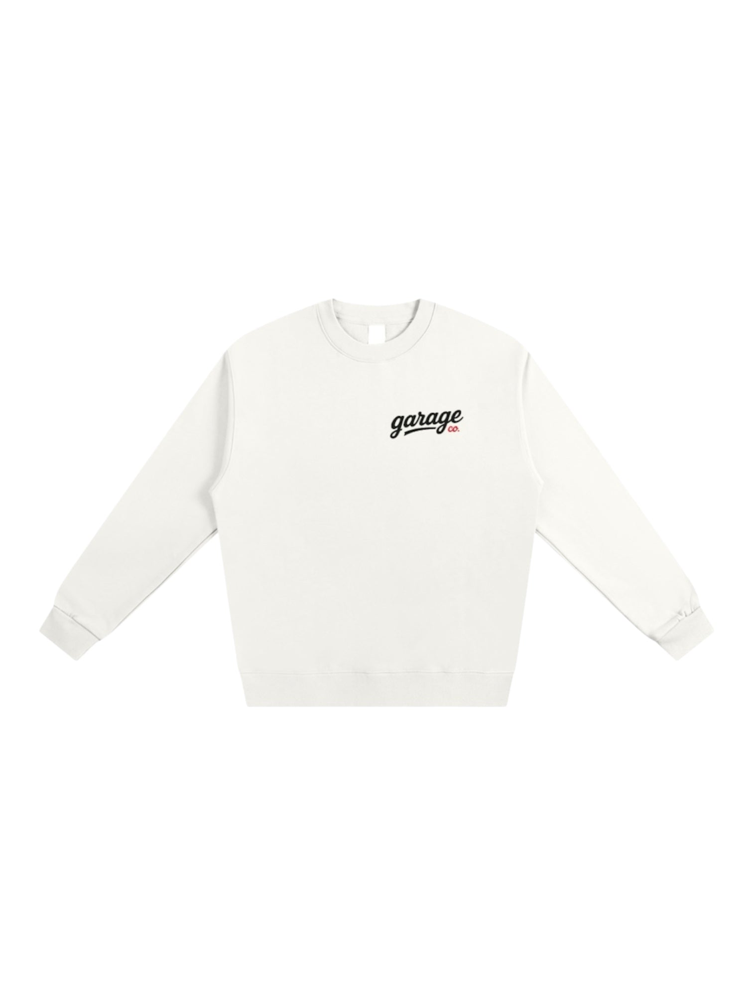 garage co. classic crewneck white
