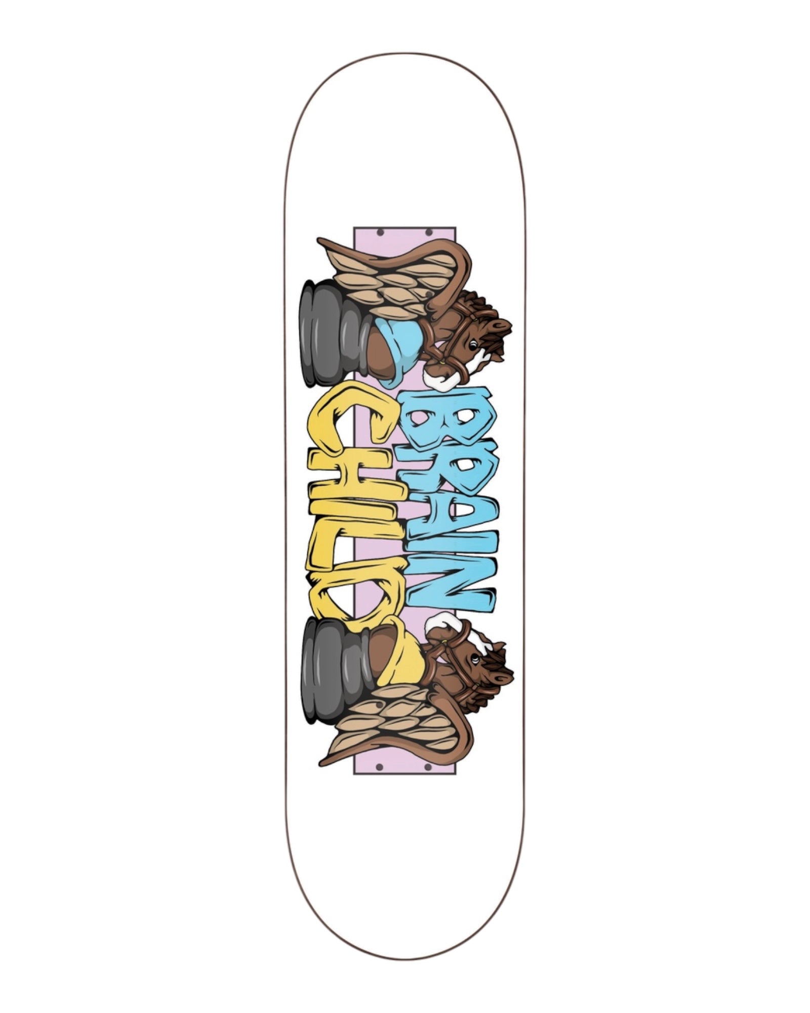 Brainchild Skateboards Chris Haslam Signed Horsewing 8.5”Deck