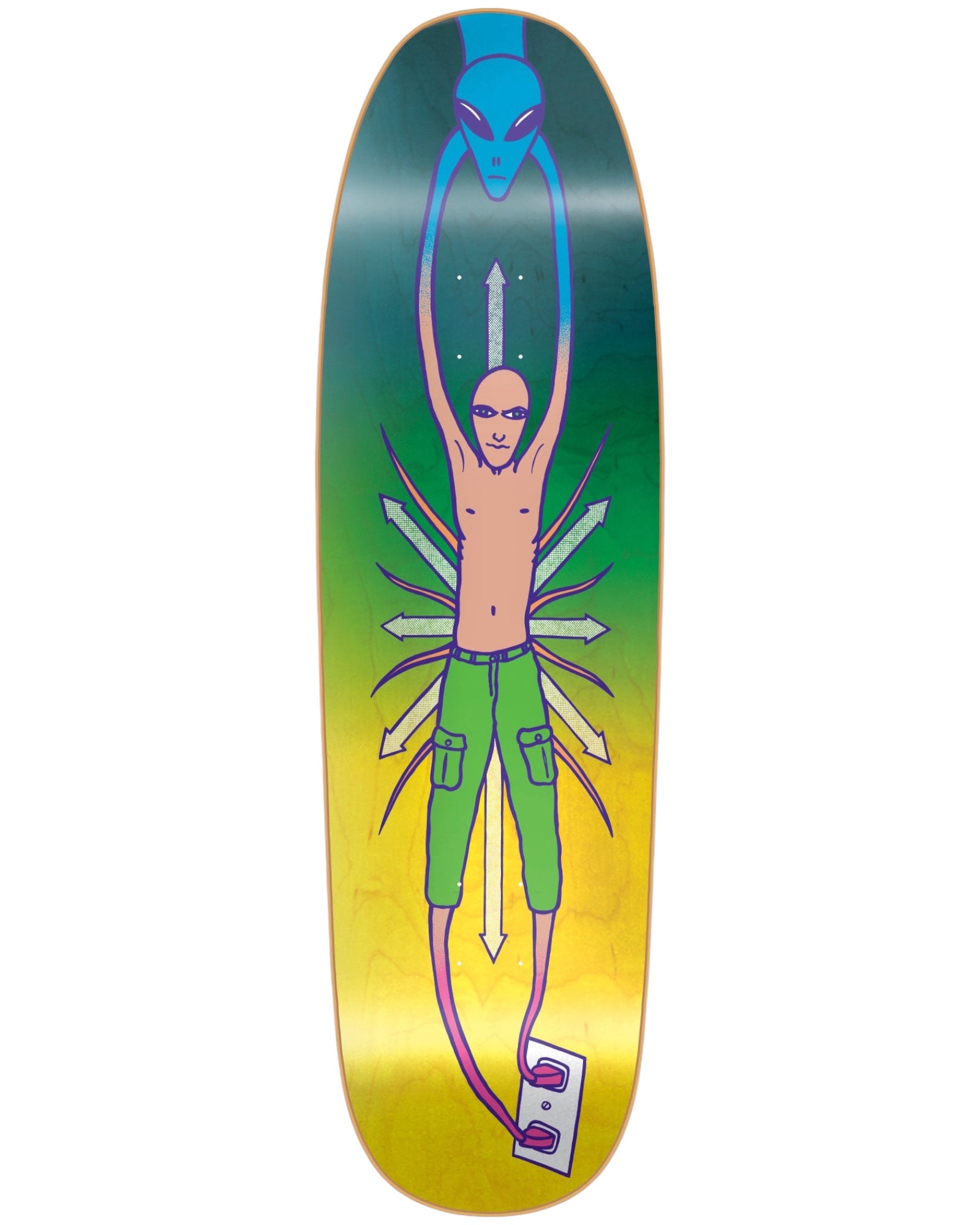 New Deal "Alien" Mike Vallely Skateboard Deck 9.18" HT NEON 1991
