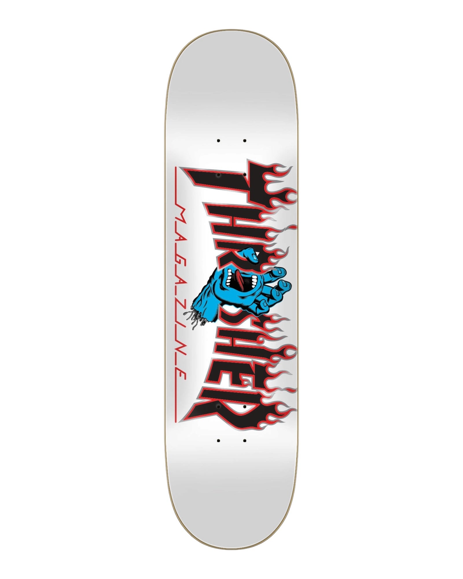 Santa Cruz Skateboards X Thrasher Deck Screaming Hand Flame Logo Deck 8.0”