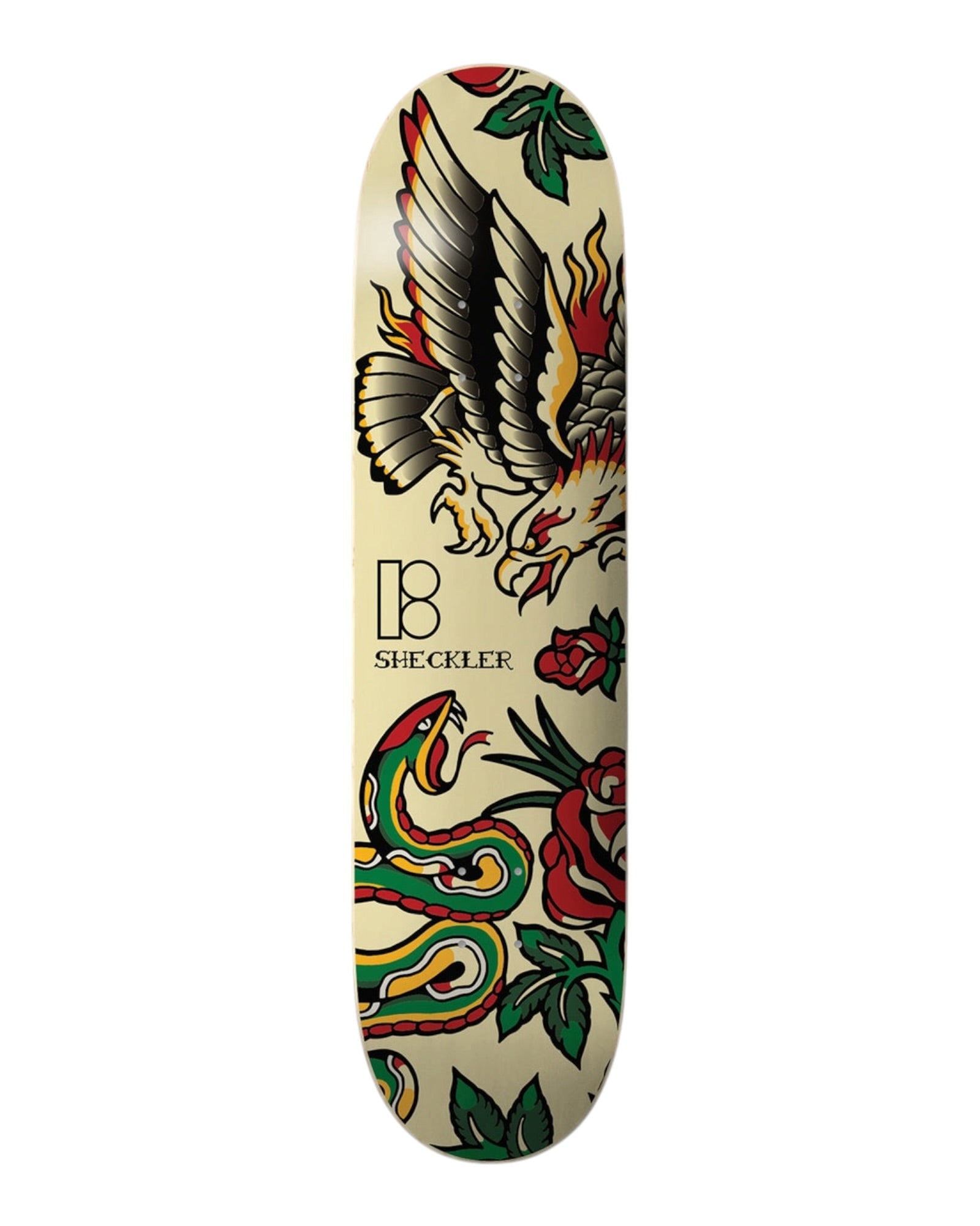 Plan B Ryan Sheckler Traditional Tattoo Skateboard Deck 8.0”