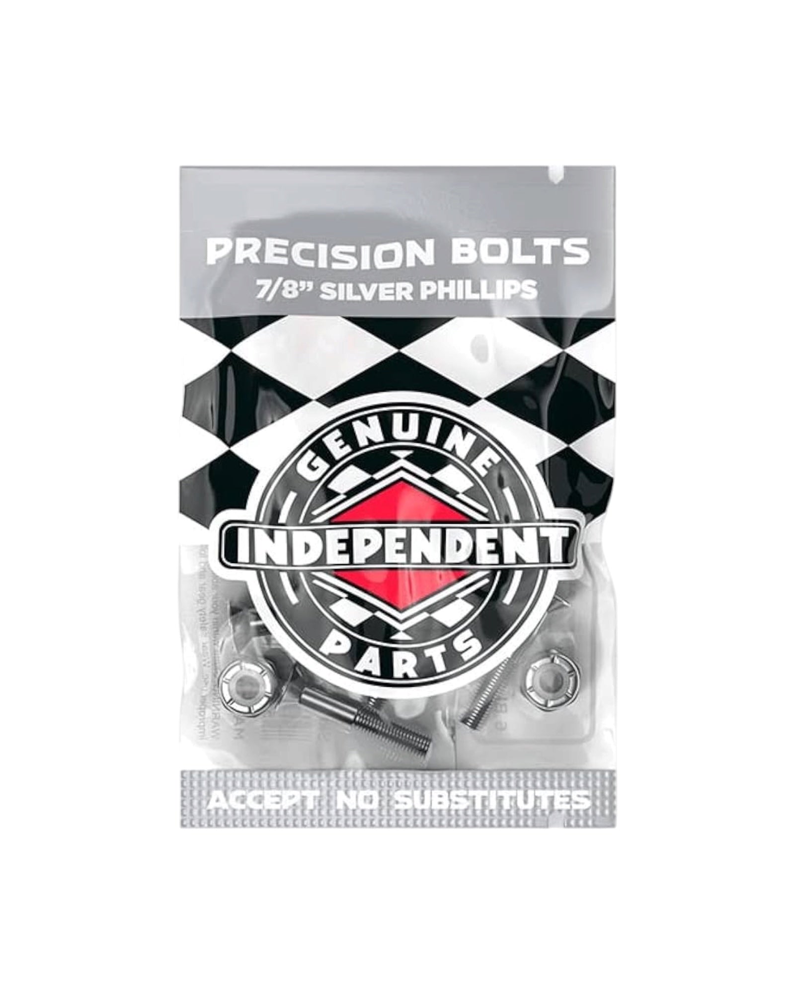 Independent Genuine Parts Cross Bolts Standard Phillips Skateboard Hardware Silver, 7/8"