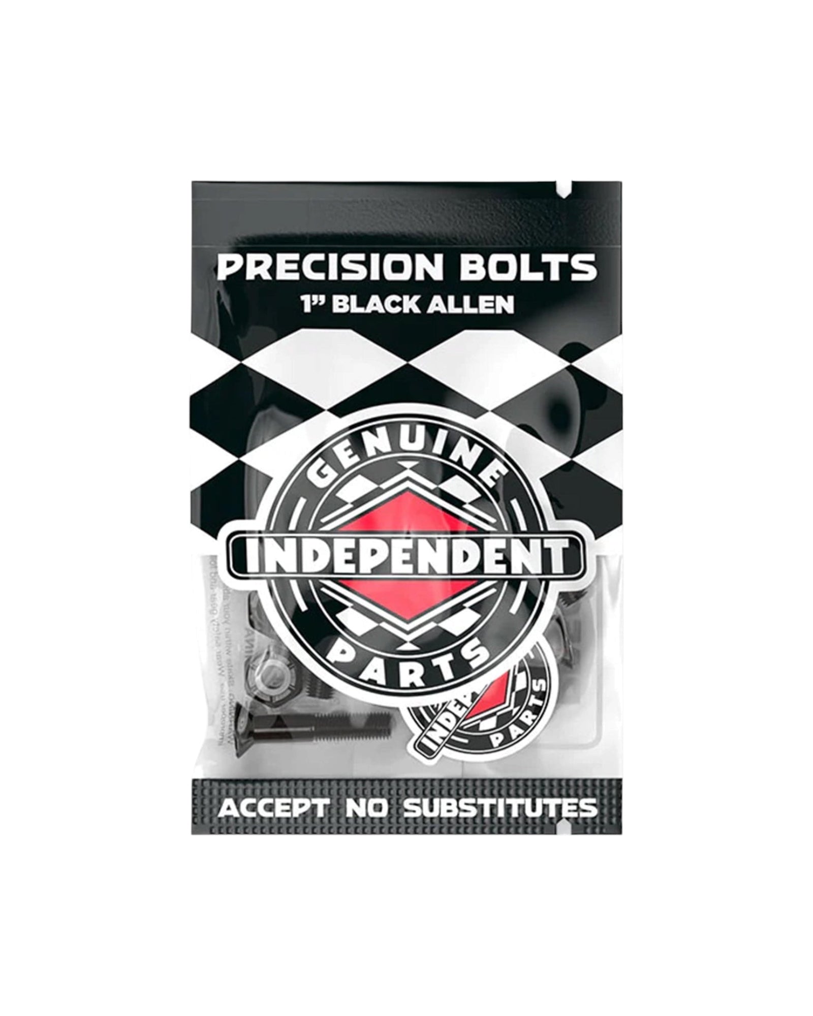 Independent Genuine Parts Cross Bolts Standard Allen Skateboard Hardware Black, 1”